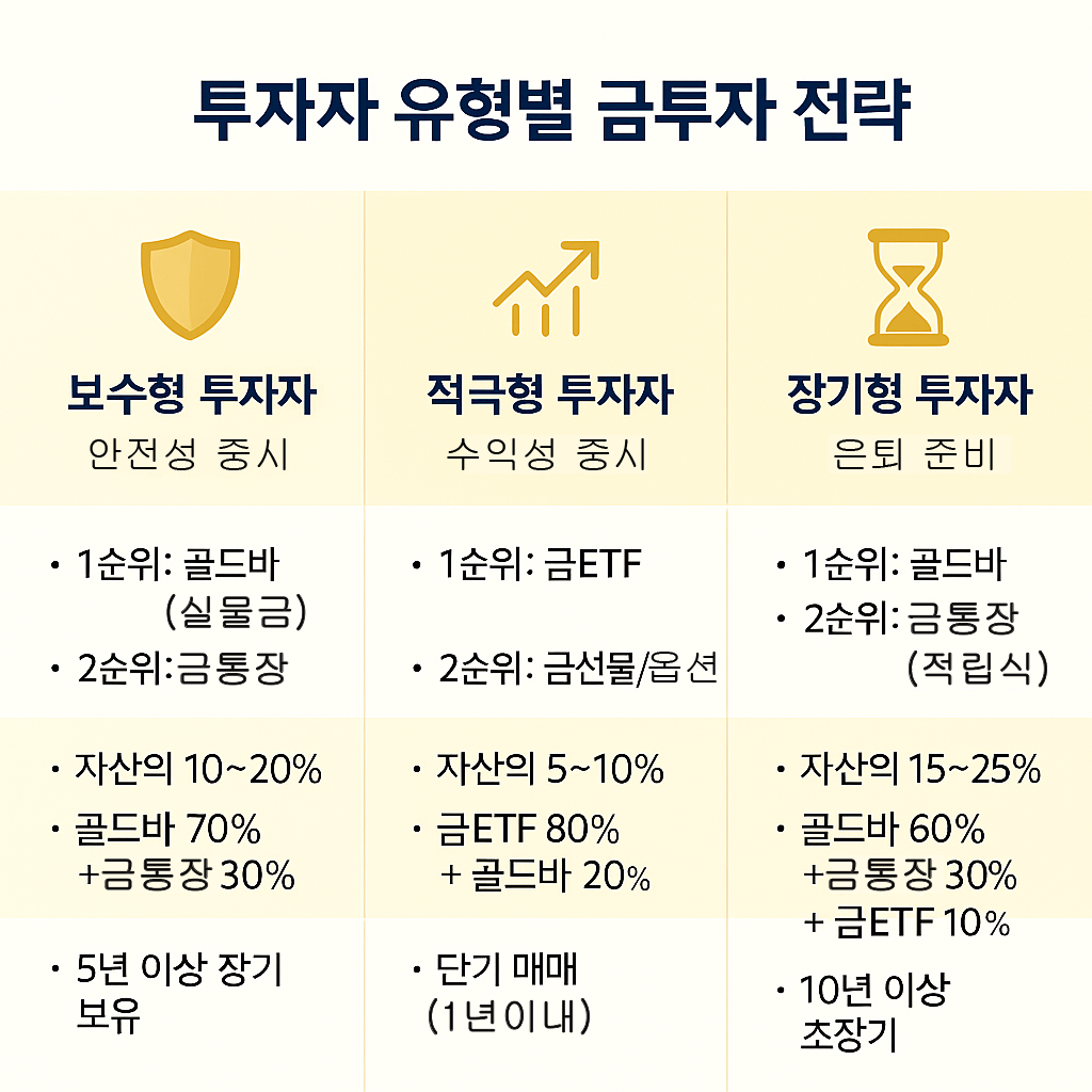 투자자 유형별 금투자 전략 - 안전자산형, 분산투자형, 소액적립형